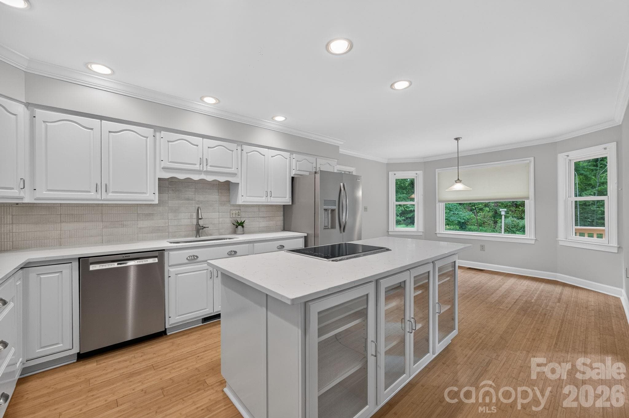 White Kitchen with Quartz Counters - 3517 Honeysuckle Drive, Matthews