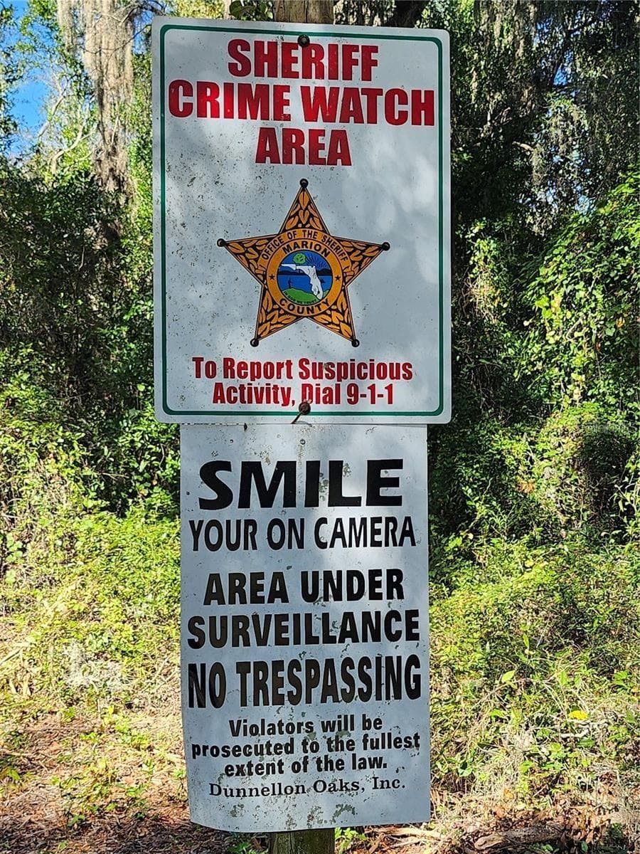 Sheriff Crime Watch Area Sign - TBD SW 175 CT, DUNNELLON