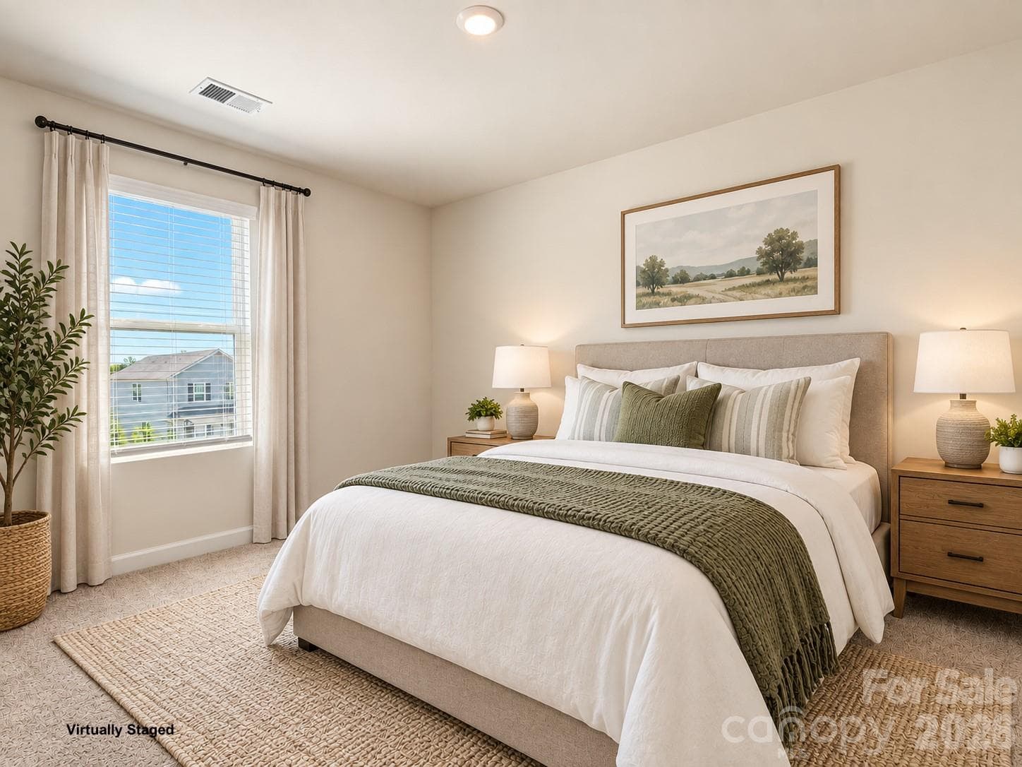 Guest bedroom with upstairs split floor plan off the loft. - 518 Nixon Road, Belmont