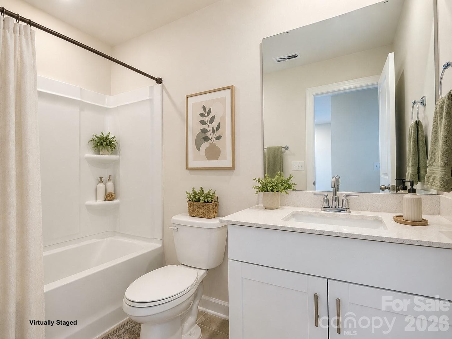 Guest Bathroom with granite tops & tub/shower combo. - 518 Nixon Road, Belmont