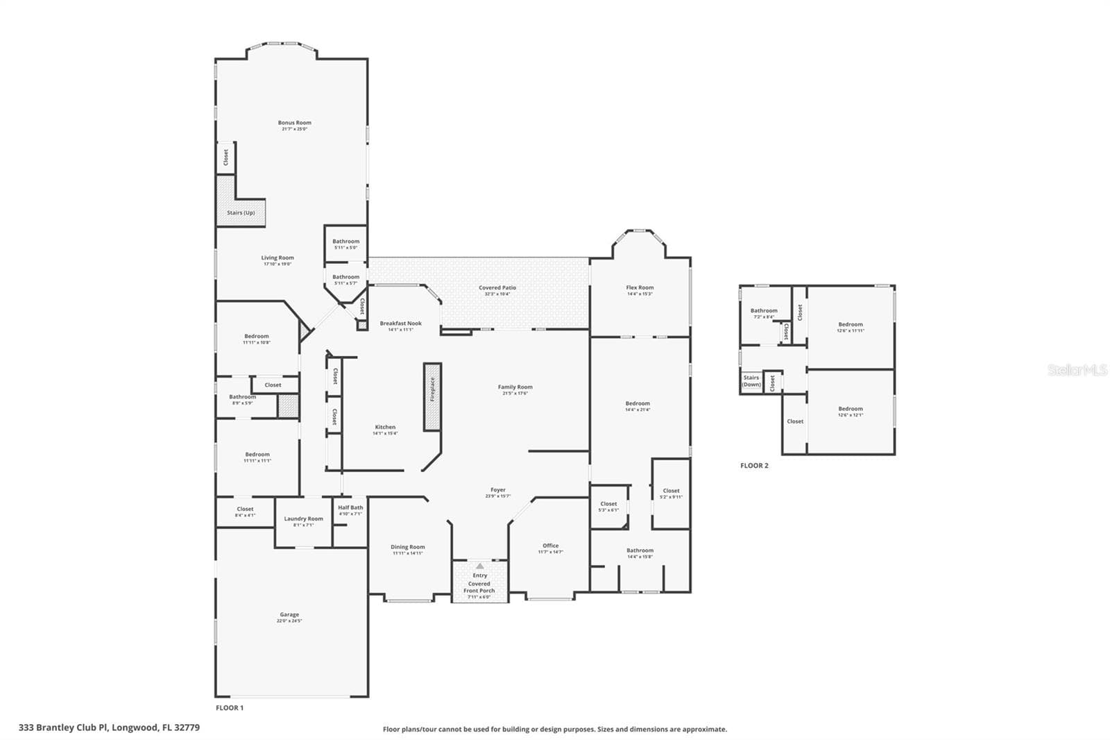 Combined Floors Floor Plan - 333 BRANTLEY CLUB PL, LONGWOOD