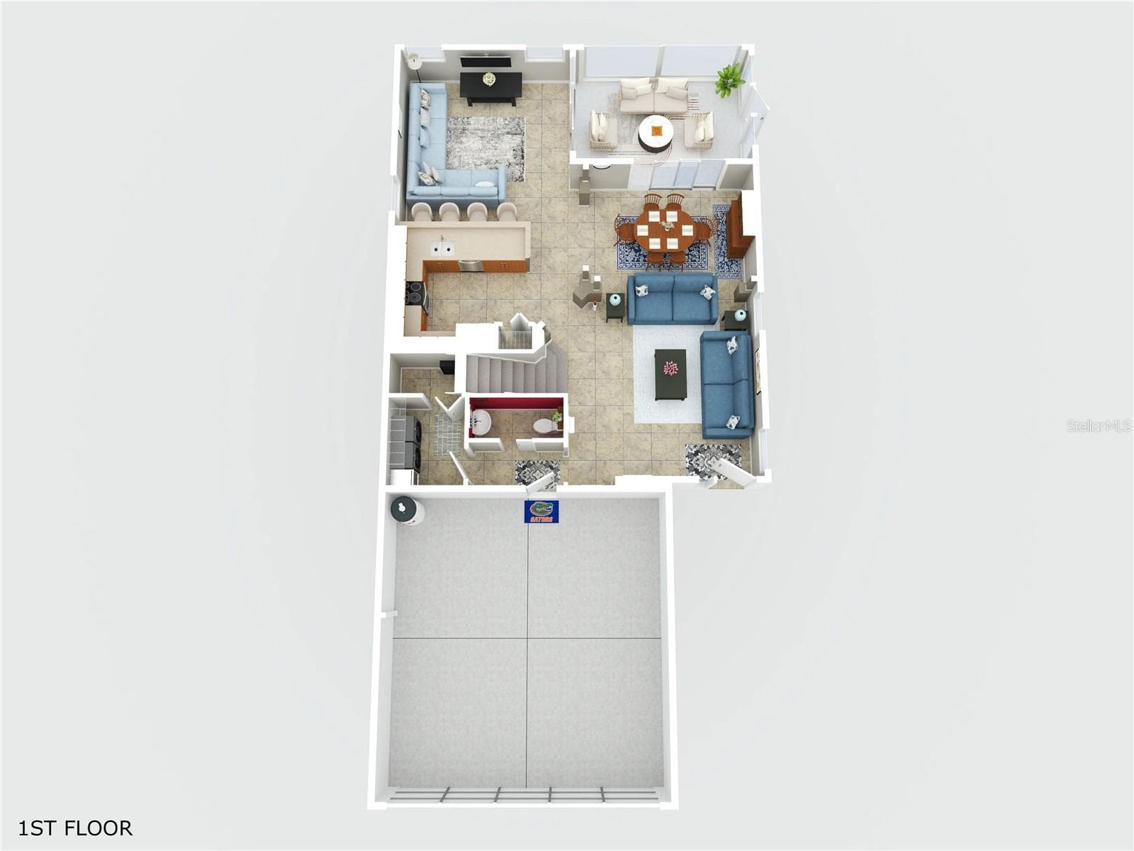 3D Floor Plan 1st Floor - 5918 OAK MILL TER, PALMETTO