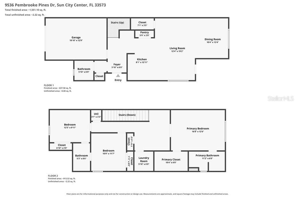 Floorplan - 9536 PEMBROOKE PINES DR, SUN CITY CENTER