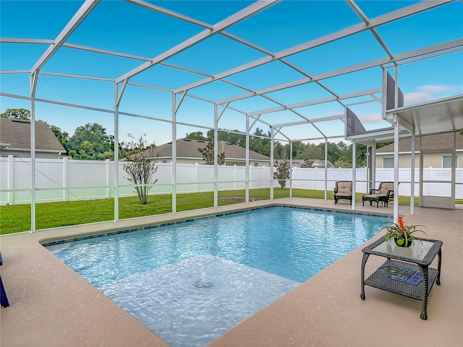 Entire backyard is fenced for privacy around pool - 1611 LADY FERN TRL, DELAND