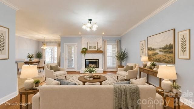 Virtual staging of Living Room - 1137 Millwright Lane, Matthews