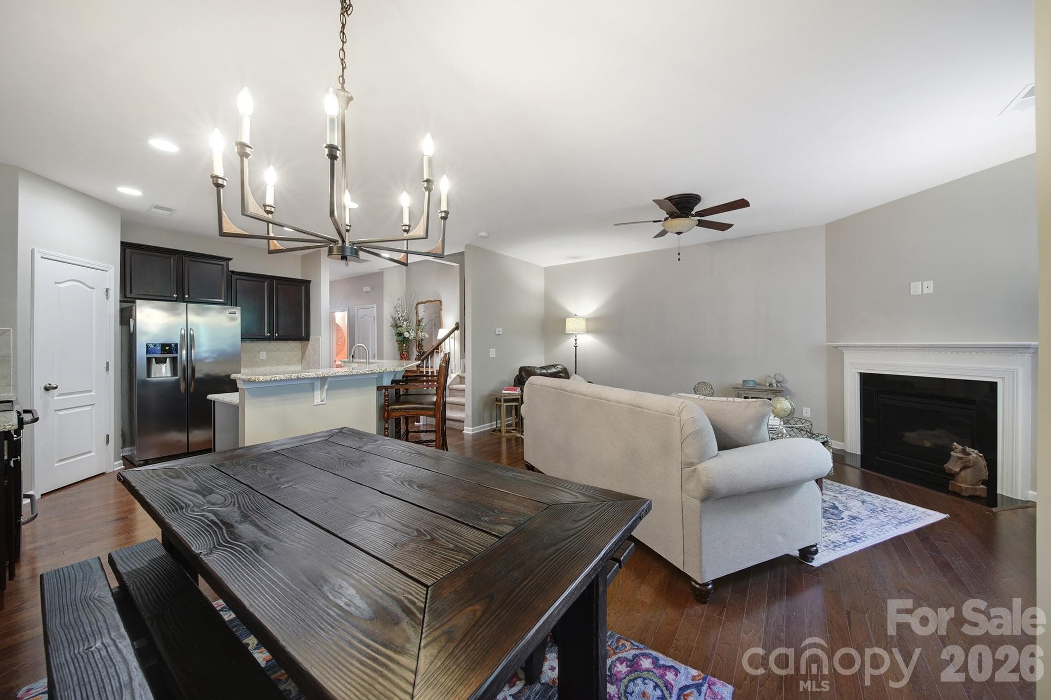 Open Concept, Dining Area, Family an Kitchen - 7021 Woodsbay Lane, Rock Hill