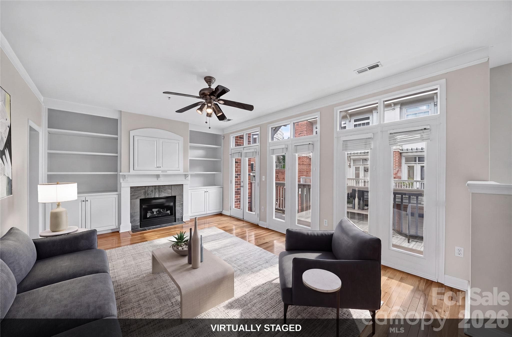 Virtually Staged Living Room - 930 Gracie Way, Charlotte