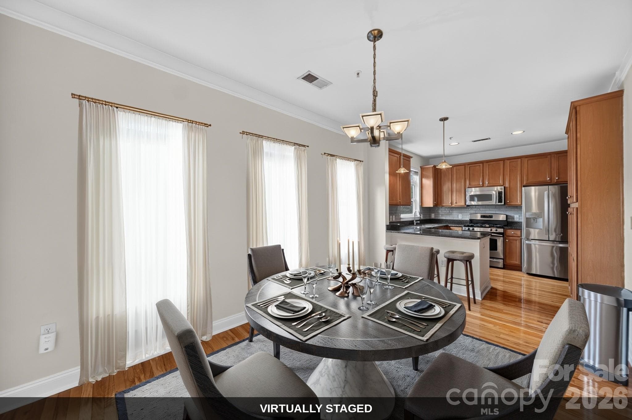 Virtually Staged Dining Room - 930 Gracie Way, Charlotte