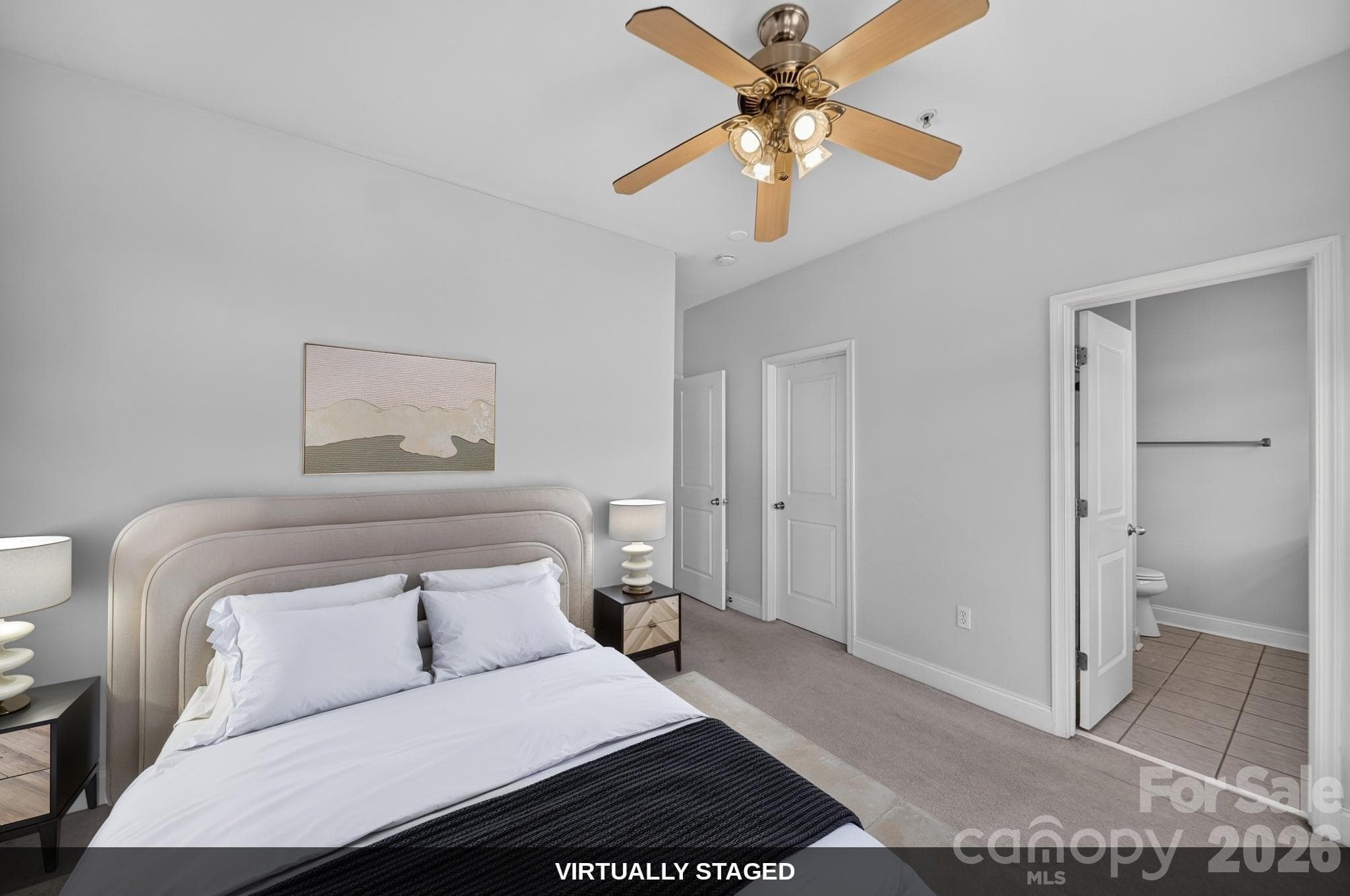 Virtually Staged Primary Bedroom - 930 Gracie Way, Charlotte