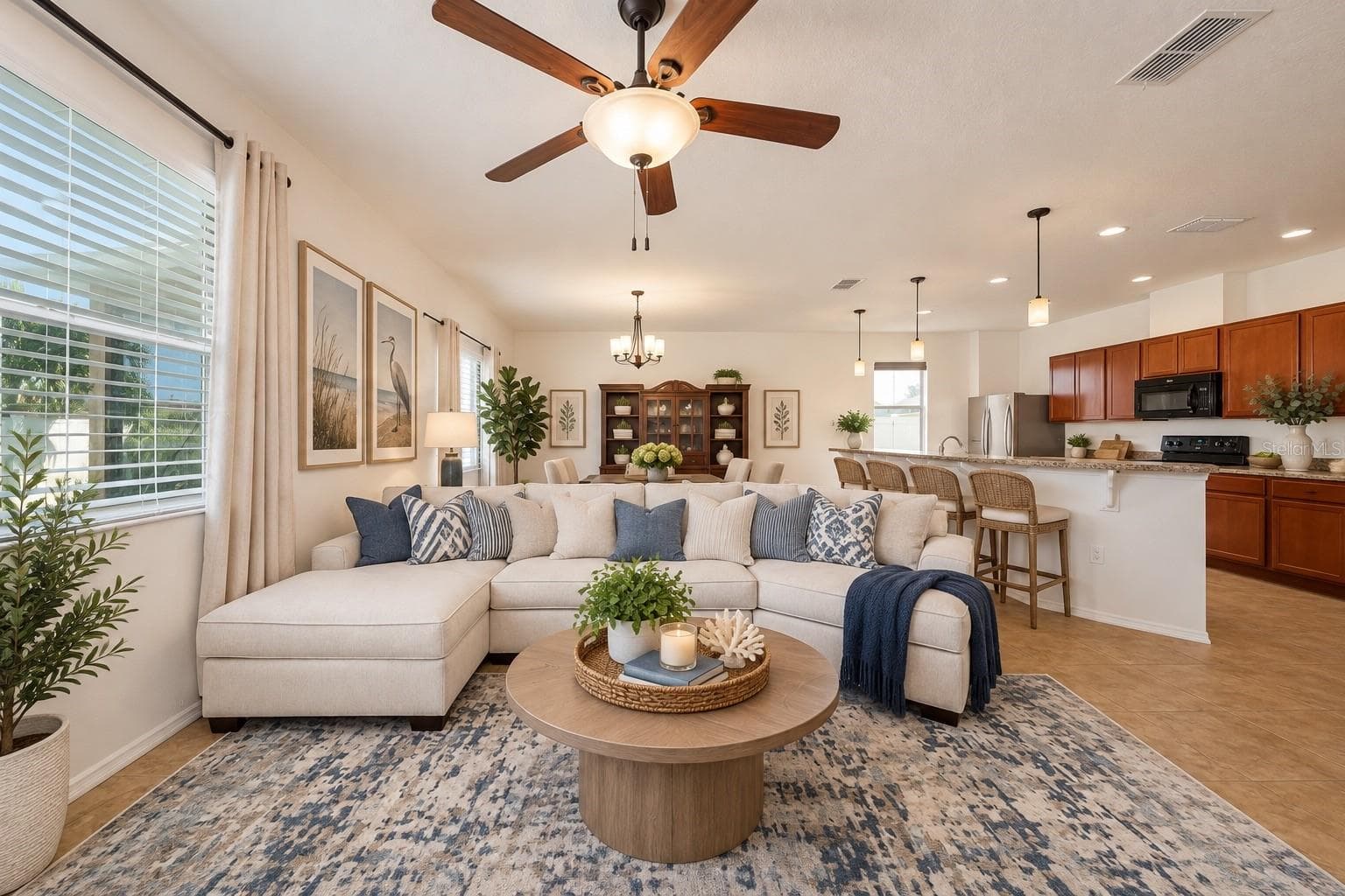 Living Room Virtual Stage - 115 64TH AVE E, BRADENTON