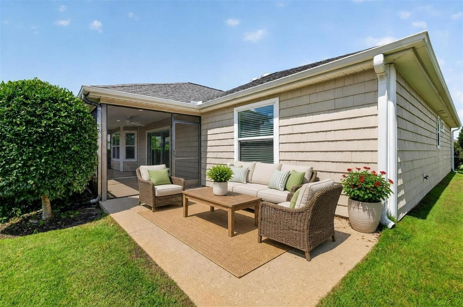 Rear Patio-Virtually Staged - THE VILLAGES, THE VILLAGES