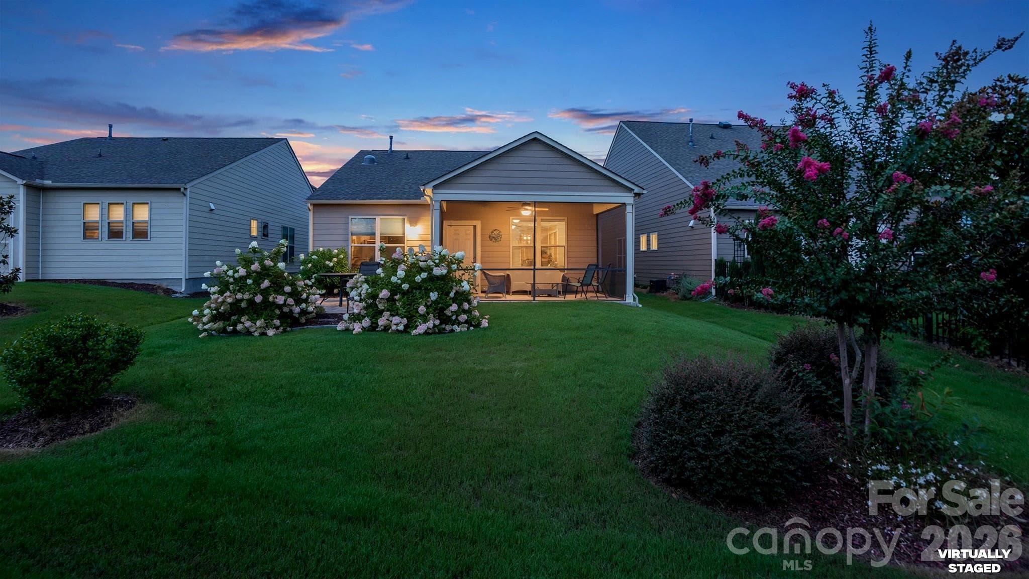 Twilight view of Back Yard - 1018 Kirby Drive, Fort Mill