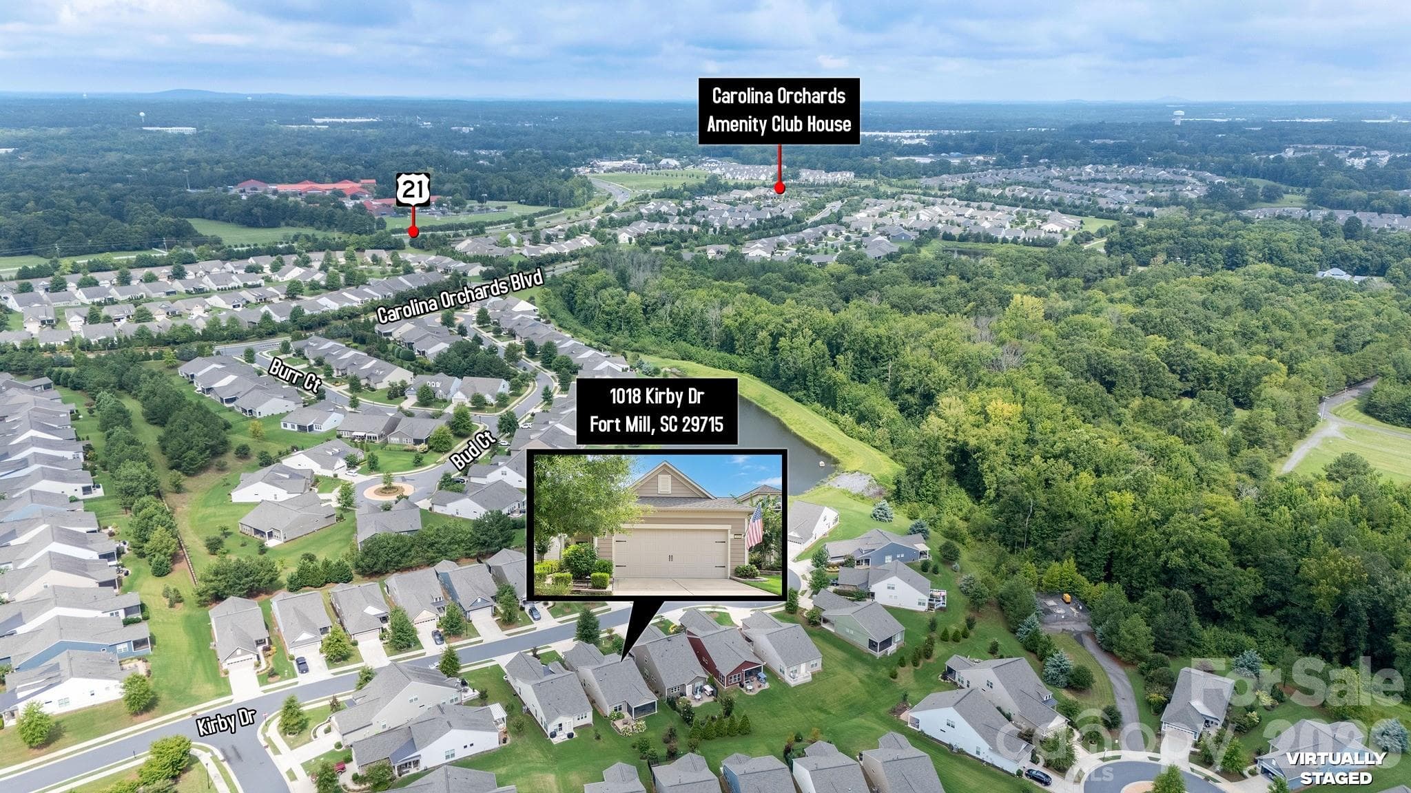 Aerial view - 1018 Kirby Drive, Fort Mill