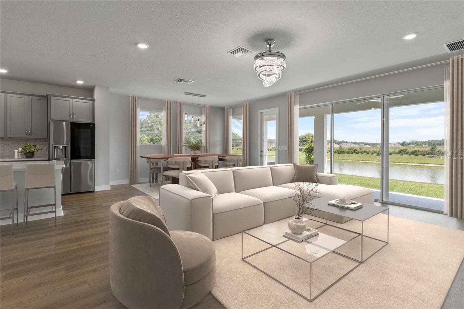 Virtually Staged- Living Room/Dining Room - 11920 RICHMOND TRL, PARRISH