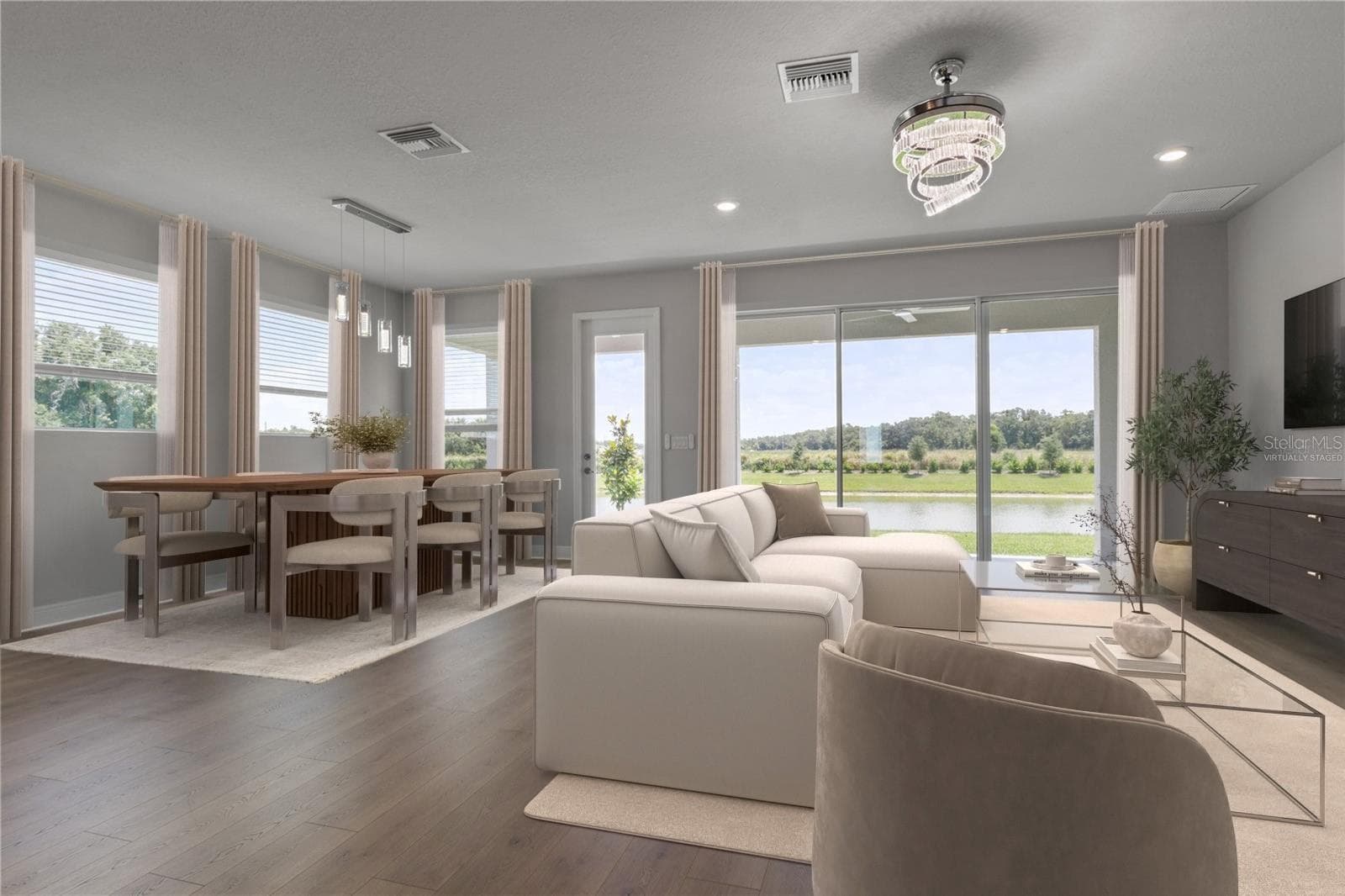 Virtually Staged- Living Room/Dining Room - 11920 RICHMOND TRL, PARRISH