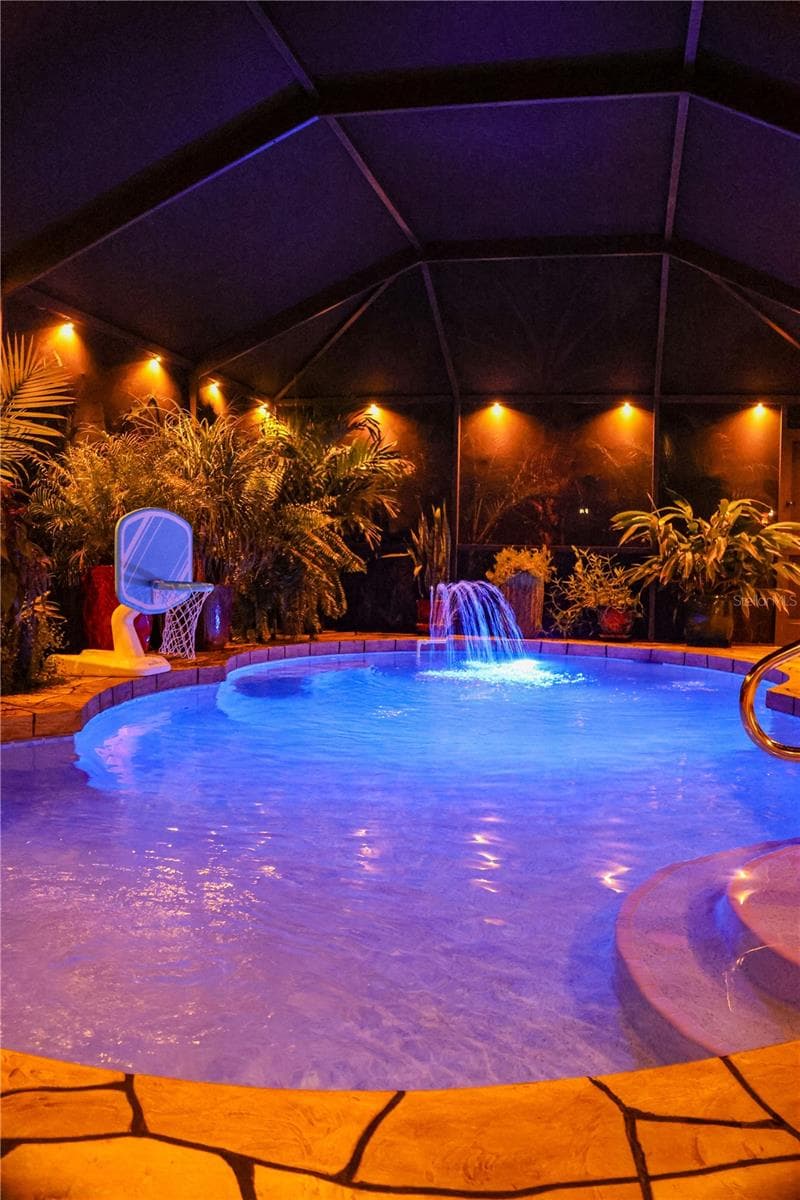 Pool at night - 23529 DEAN AVE, PORT CHARLOTTE