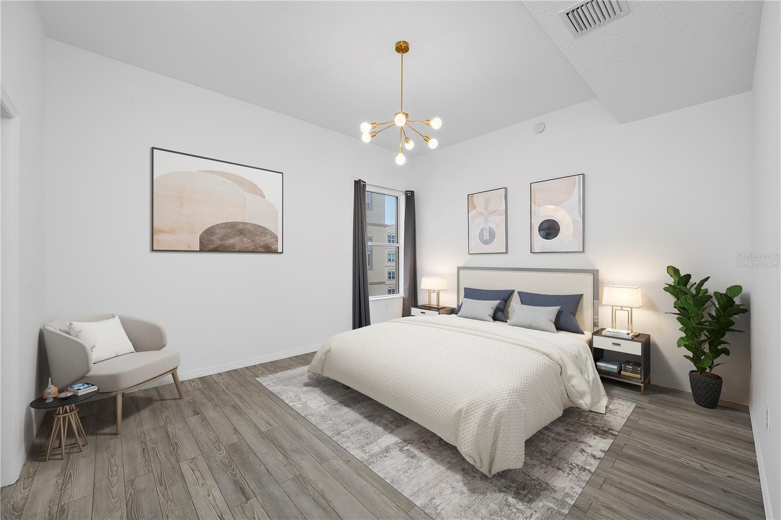 Master bedroom - virtually staged - 642 WELLS CT #402, CLEARWATER