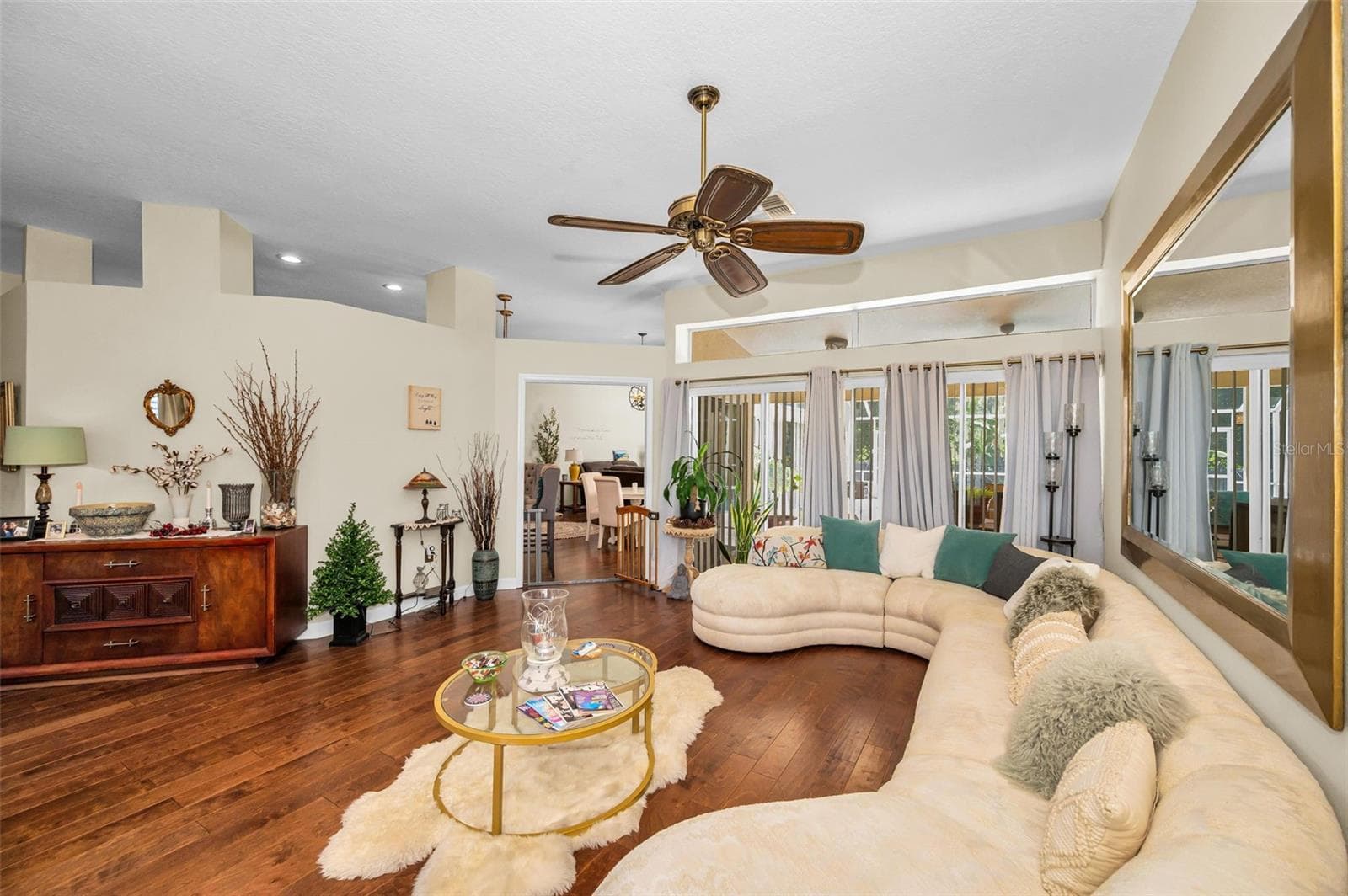 Formal Living Room - triple pocketing sliders - 1234 ARLINBROOK DR, TRINITY