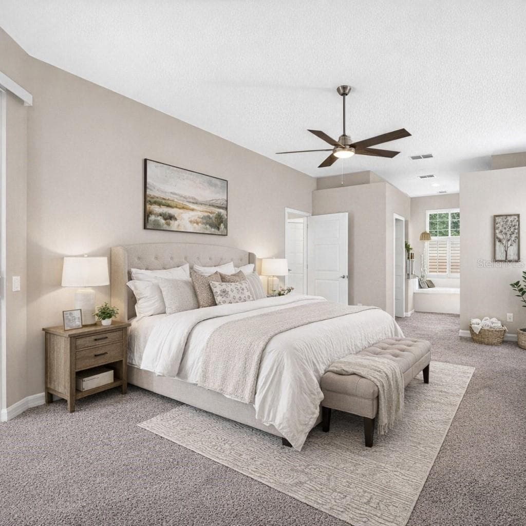 PRIMARY BEDROOM STAGED - 9603 BIRNAMWOOD ST, RIVERVIEW
