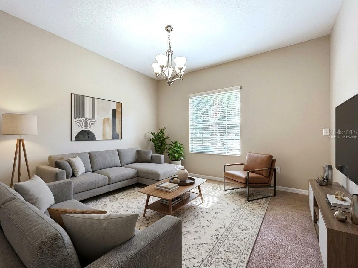 Virtually staged- Living Room - 18607 BRIAR OAKS DR, HUDSON