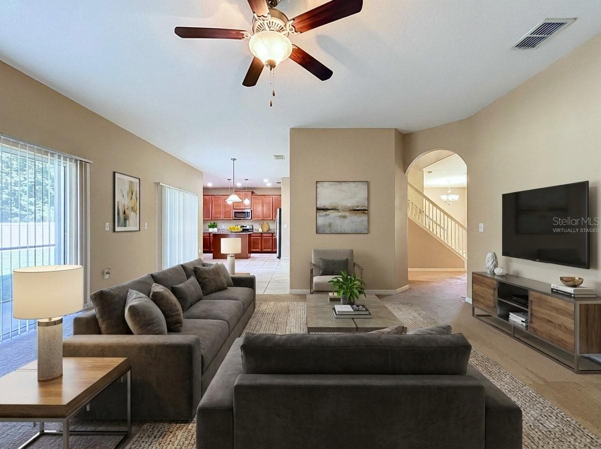 Virtually staged- Family/TV Room - 18607 BRIAR OAKS DR, HUDSON