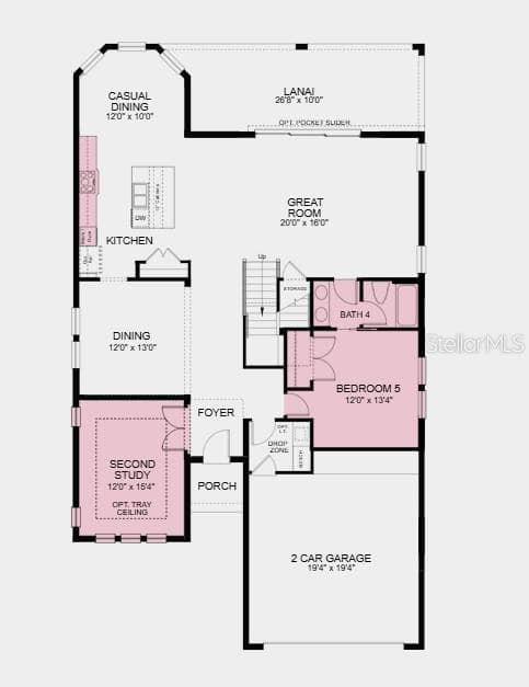 Floor One - Additional Highlights Include: 8' interior doors, tile floors throughout main living areas, and 42" cabinets at kitchen. - 5521 GUNWALE DR, COCOA