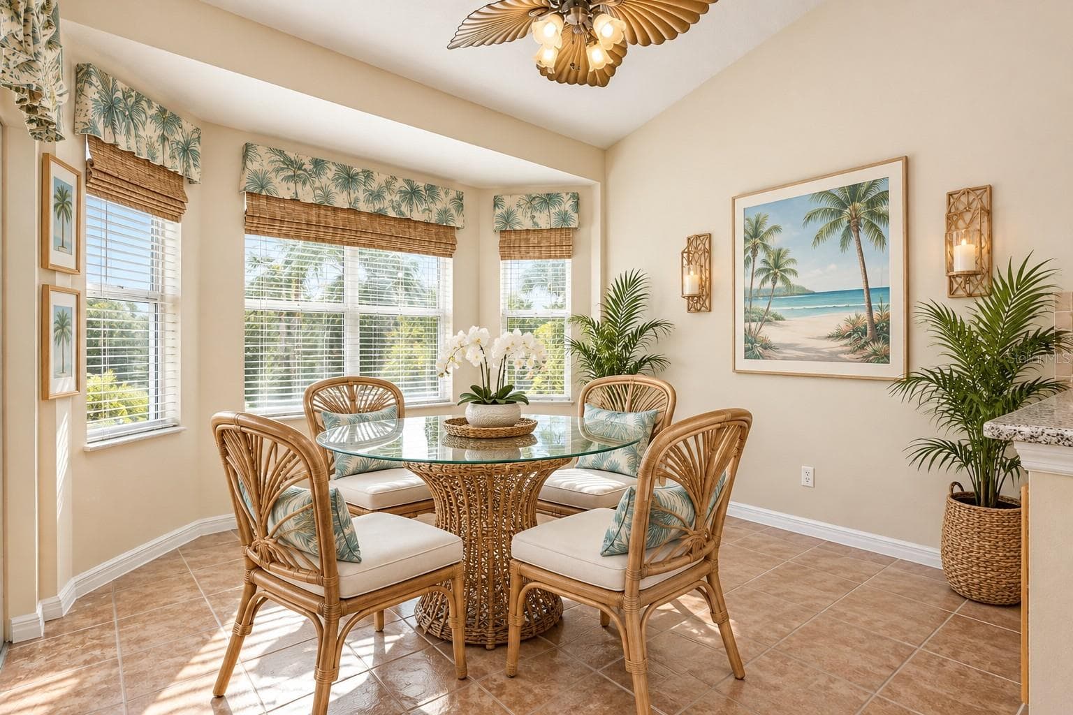 Kitchen Dining Area Virtually furnish - 24242 E BELLE MEDE DR, LEESBURG