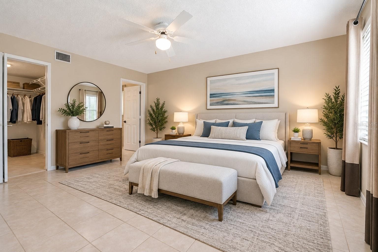virtually staged-Primary Bedroom - 4842 WELLBROOK DR, NEW PORT RICHEY