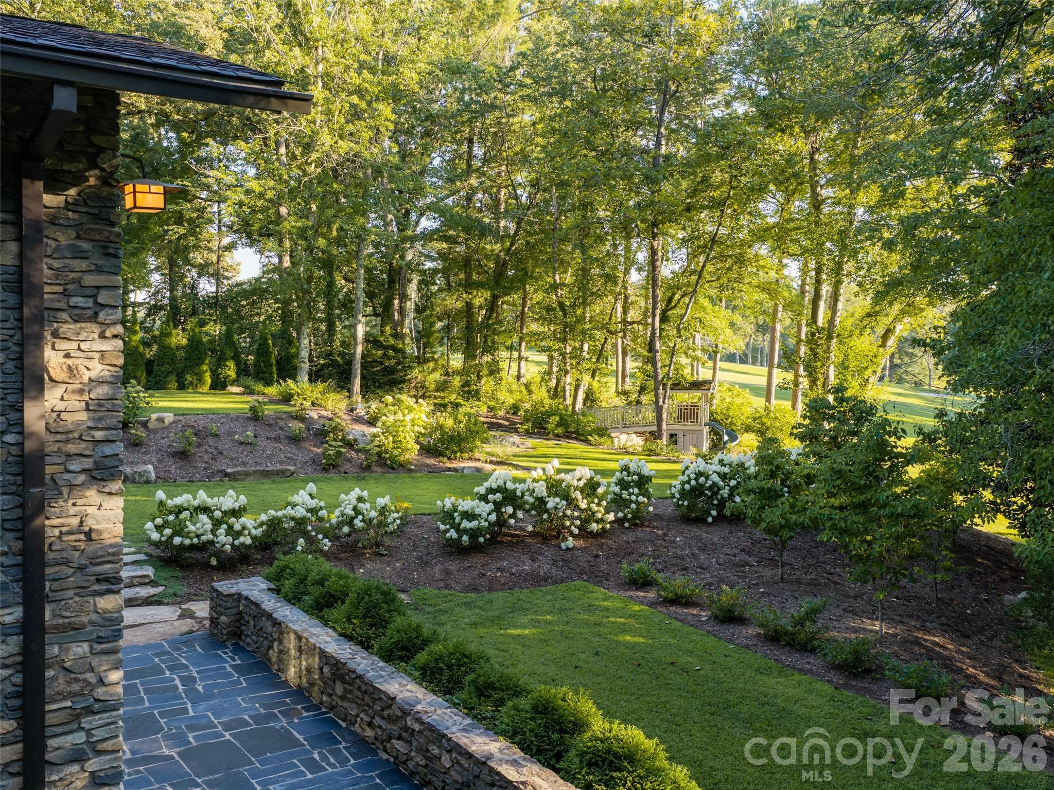 Terraced Rear Yard - 17 Amherst Road, Biltmore Forest