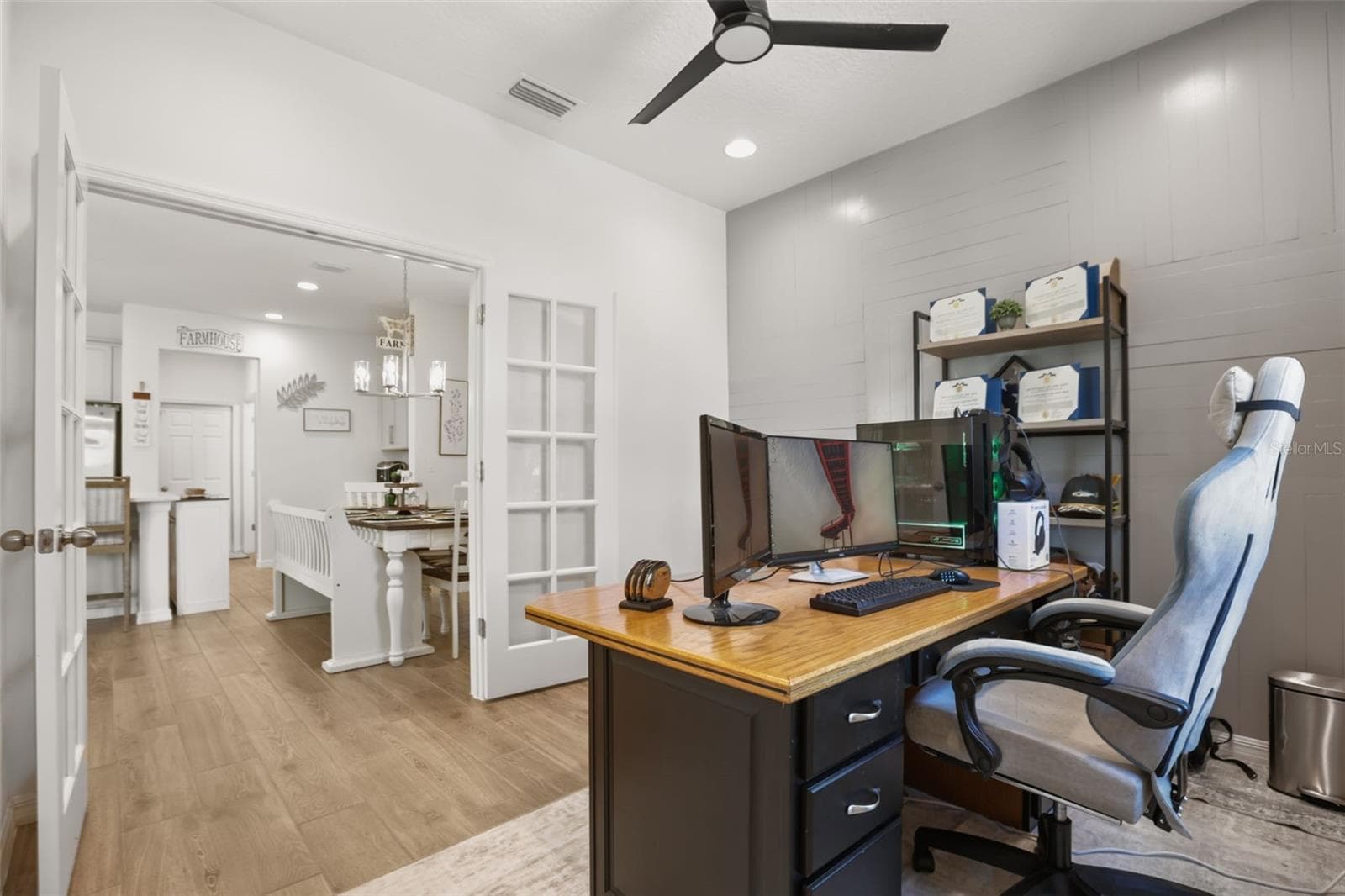 Dedicated home office with French doors. - 7104 DILLY LAKE AVE, GROVELAND