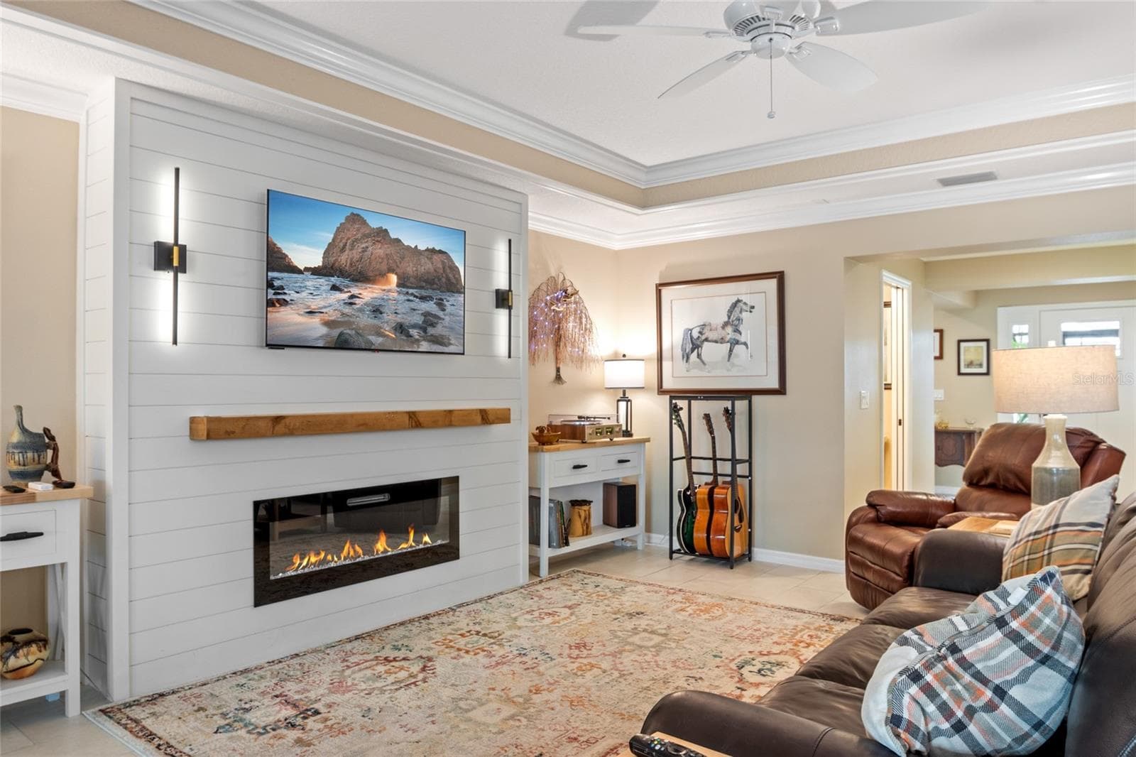 Trey ceilings in main area with decorative crown molding. - 4529 SAMANTHA CT, THE VILLAGES