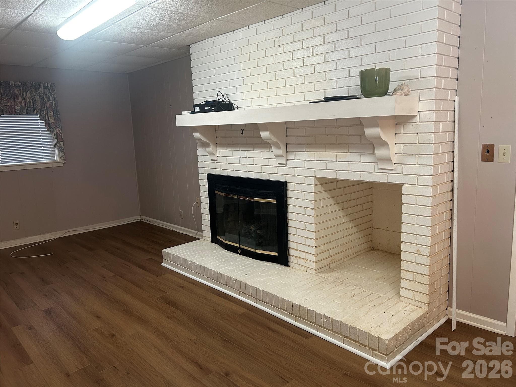 basement fireplace - 2214 Holly Lane, Shelby