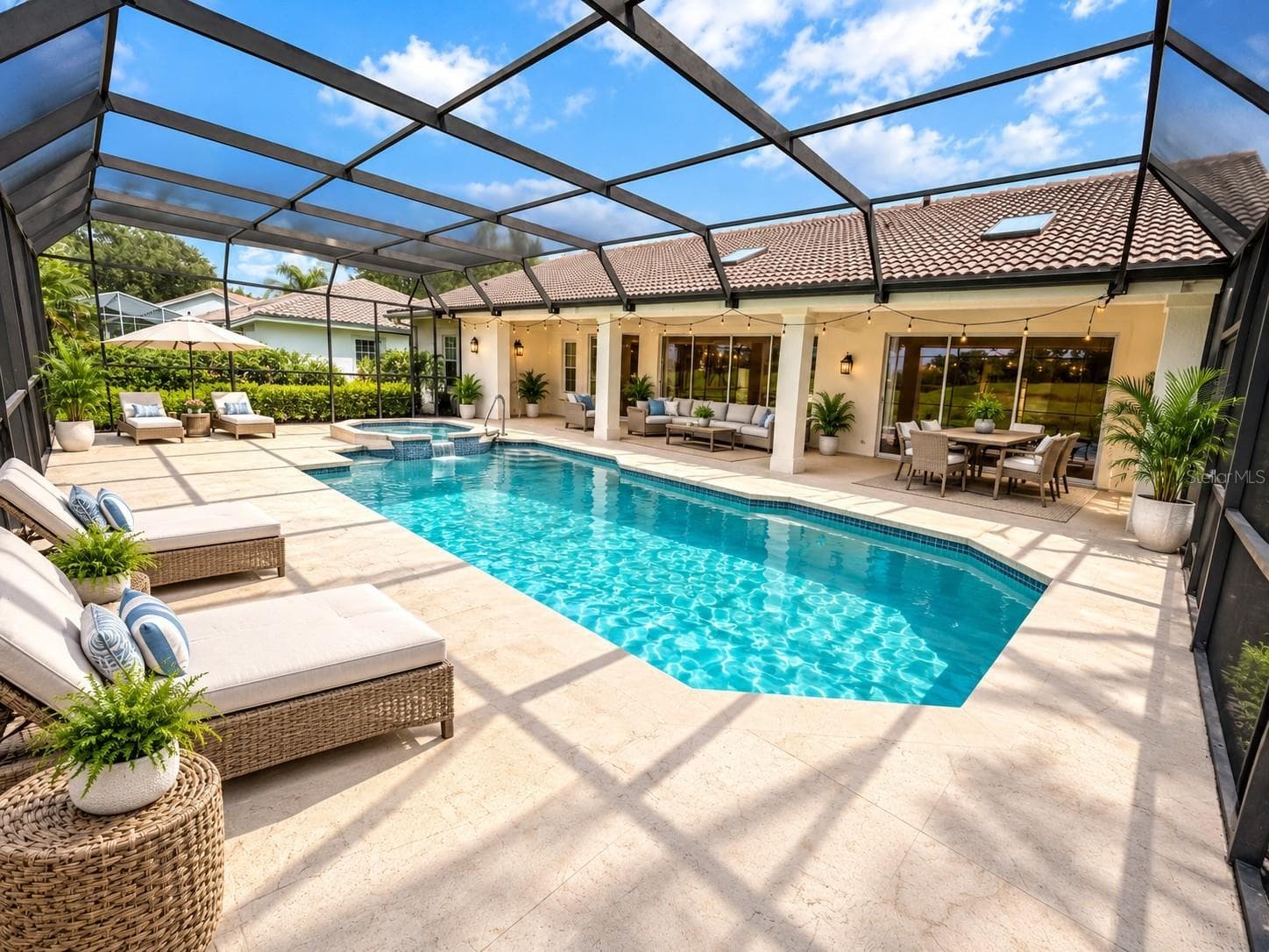 Picture swimming in the privacy of your pool and views of the golf course . - 4415 HIGHLAND OAKS CIR, SARASOTA