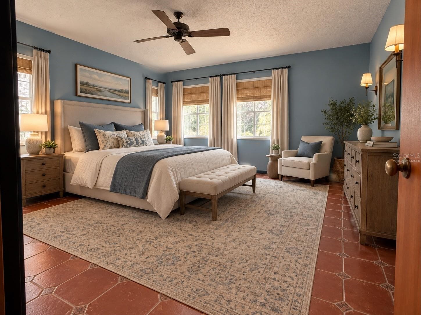 virtually staged primary bedroom - 14202 SE 173RD PL, HAWTHORNE