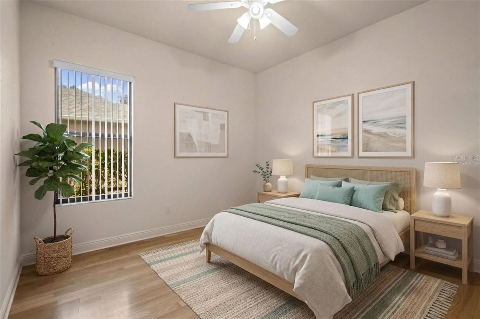 A comfortable secondary bedroom with flexible space for family members or overnight guests. - virtually staged - 14834 MAN O WAR DR, ODESSA