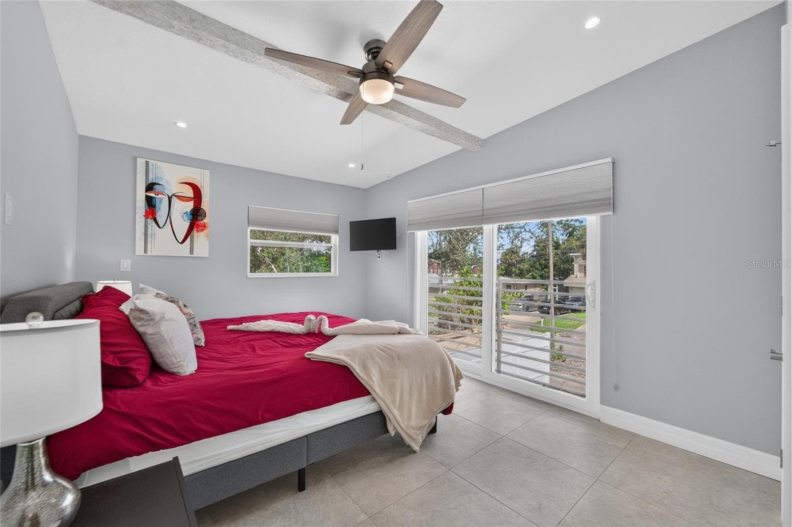 Unit E-King Bedroom with glass sliders & Juliet balcony - 1236 13TH ST, SARASOTA