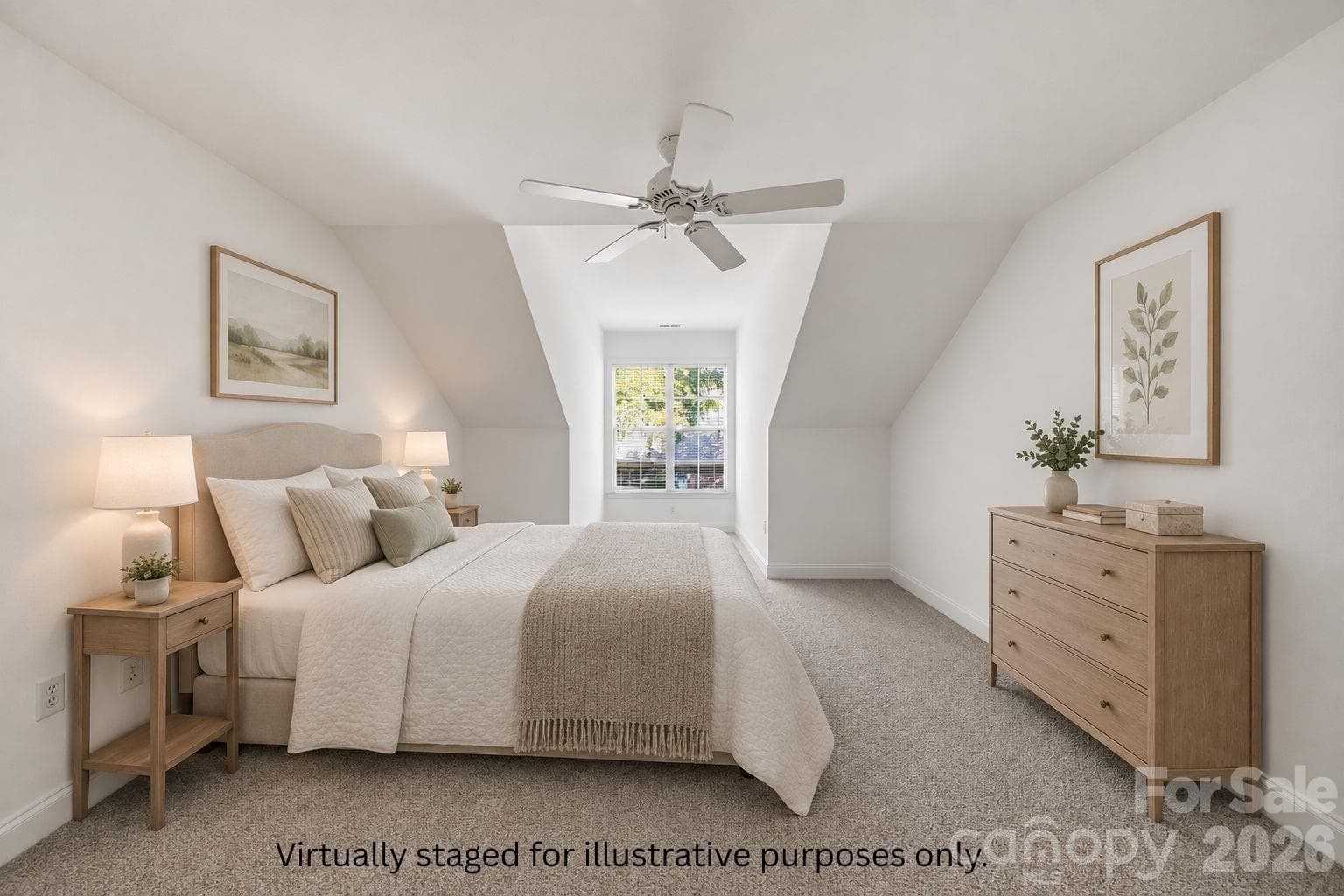 Virtually staged secondary bedroom demonstrates the room’s flexibility and furniture potential. - 18810 Cloverstone Circle, Cornelius