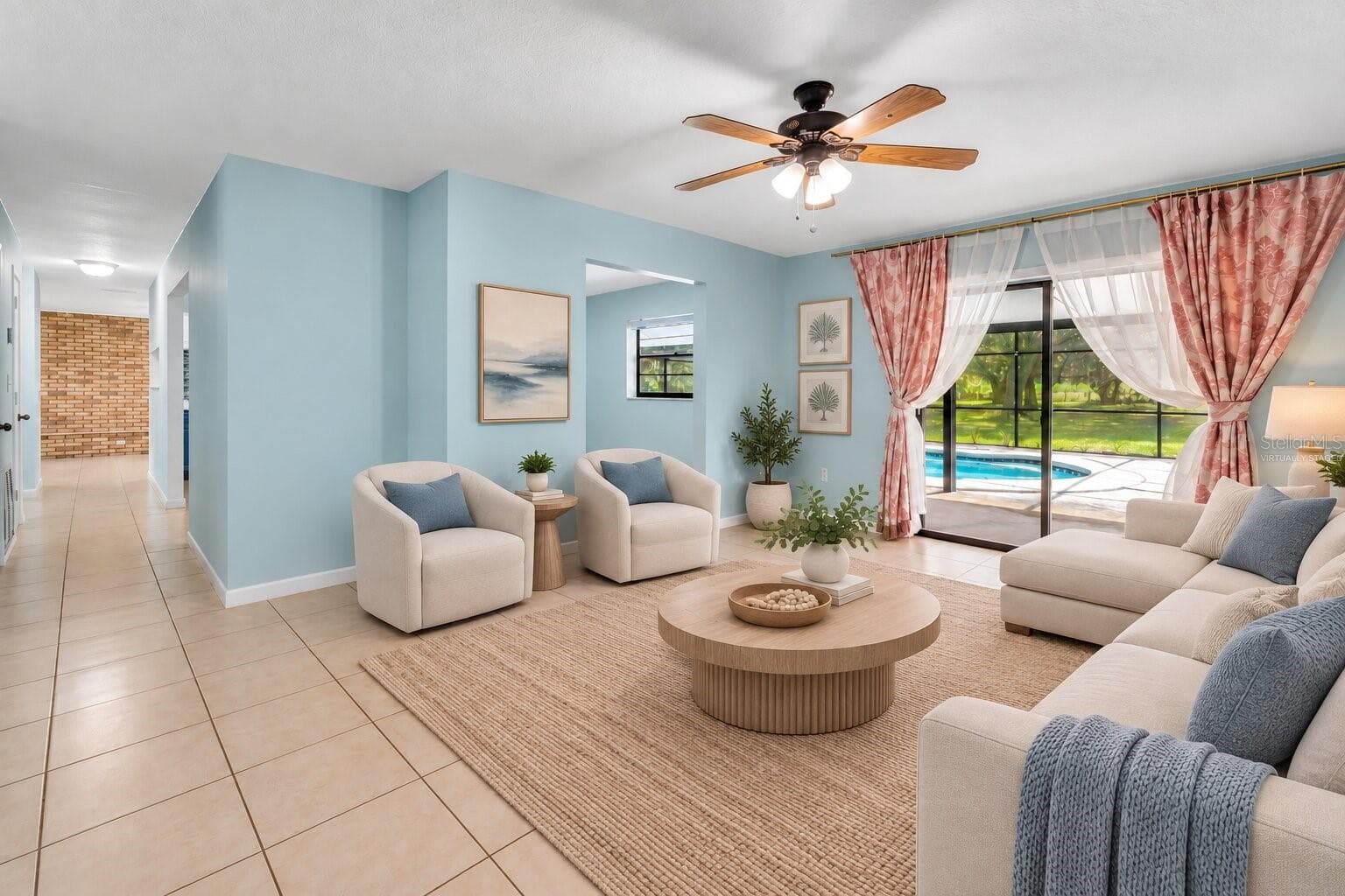 Virtually Staged Living Room - 3380 BLOSSOM ST, KISSIMMEE