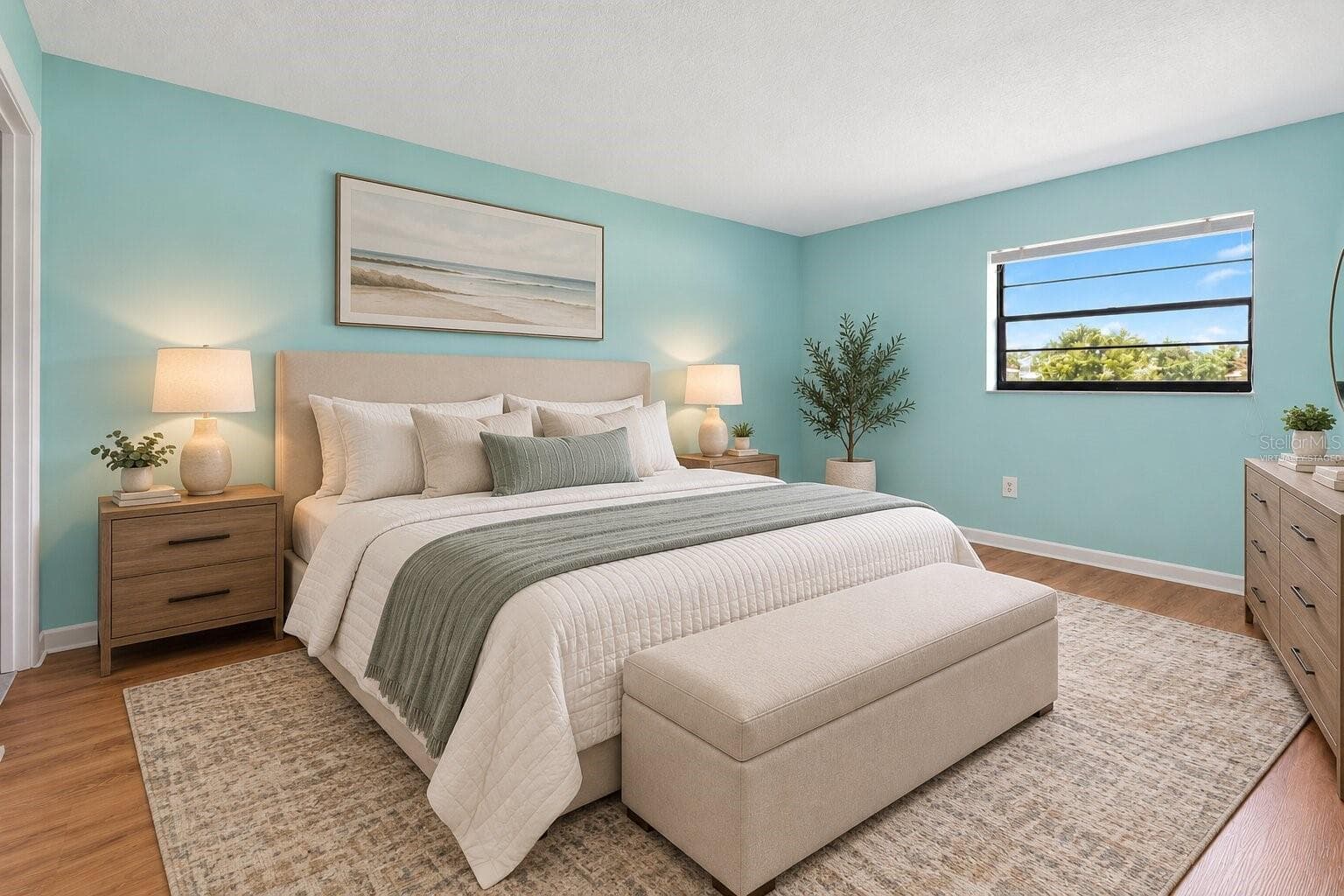 Virtually Staged Primary Bedroom - 3380 BLOSSOM ST, KISSIMMEE