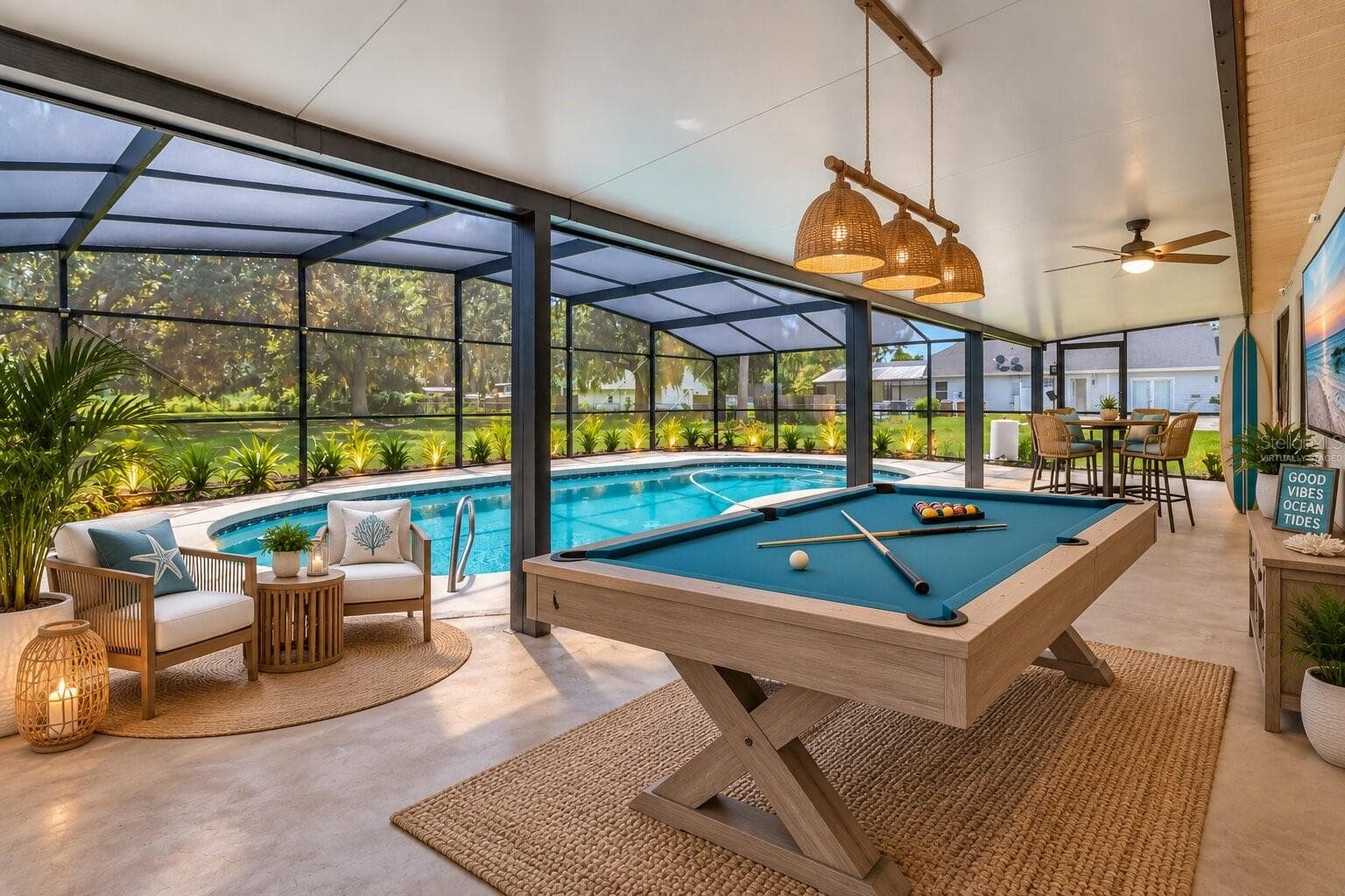 Virtually Staged Screened Lanai/Pool - 3380 BLOSSOM ST, KISSIMMEE