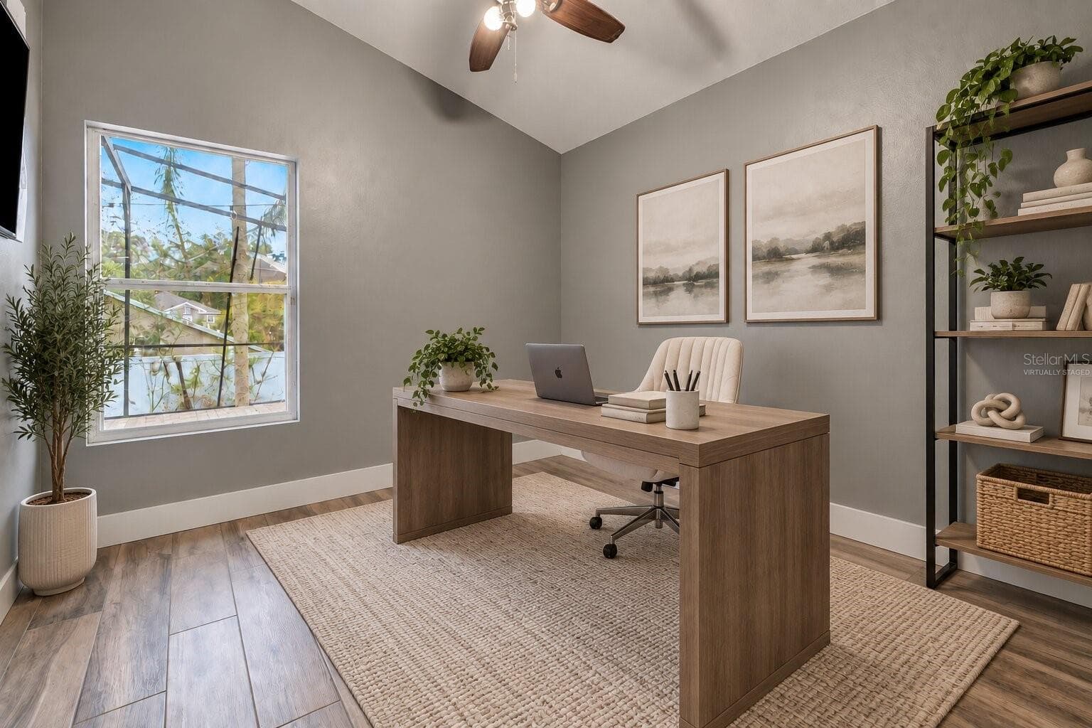 Bedroom 3 Virtually Staged as Home Office - 2378 CIMMARON ASH WAY, APOPKA