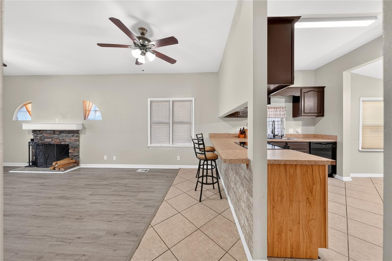 Kitchen with Living Room and Dining Room - 116 W ARBORVITAE LN, POLK CITY