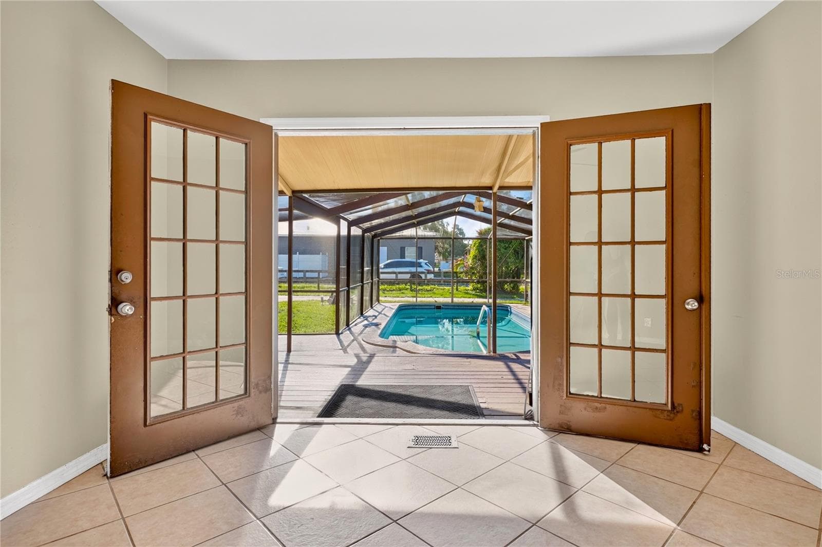 Pool Area from Family Room - 116 W ARBORVITAE LN, POLK CITY