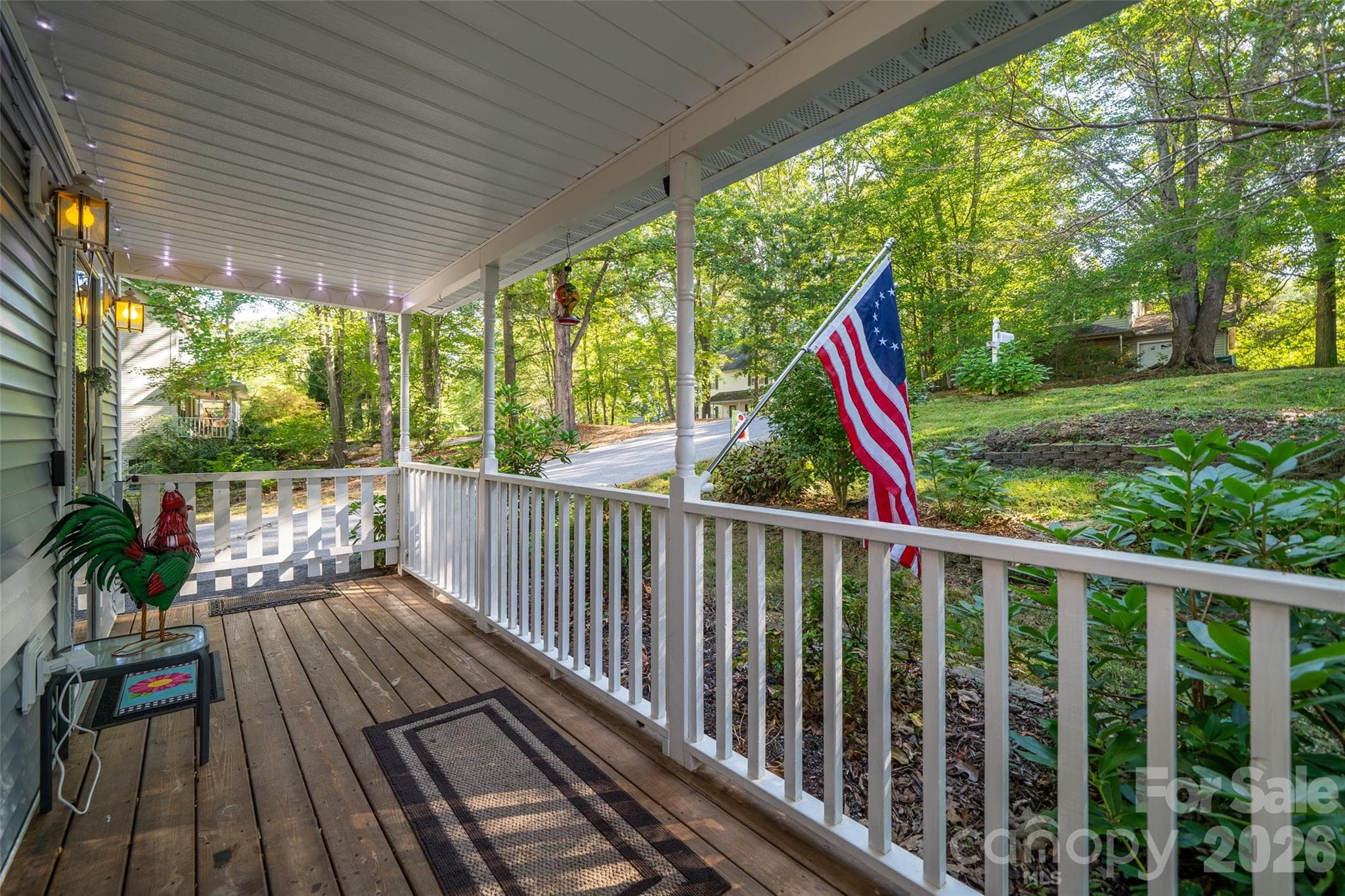 front porch with doggy gate - 18 Friendly Way, Asheville