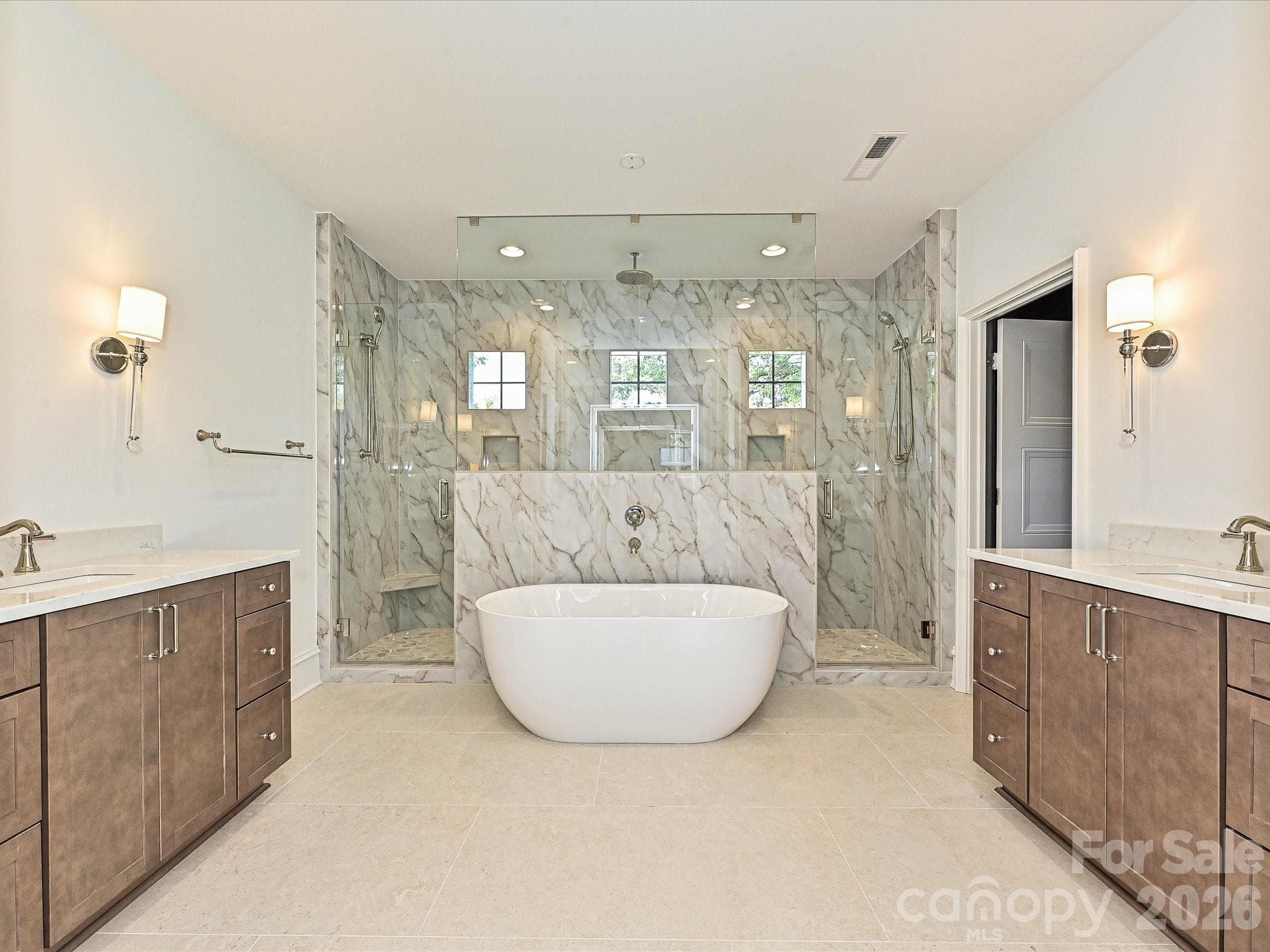 Designer primary bath - 2205 Shenandoah Avenue, Charlotte