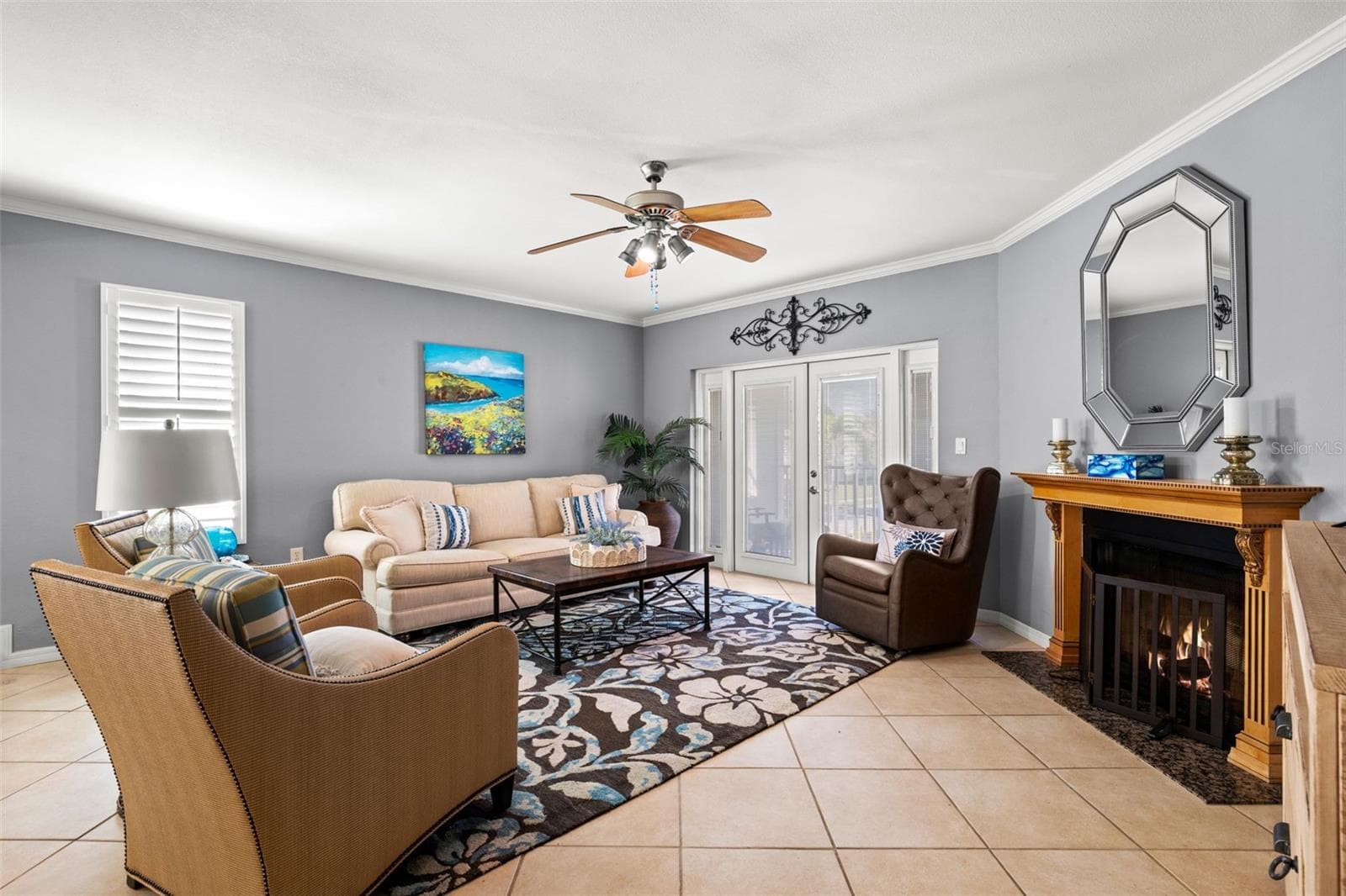 Wood burning fireplace. PLANTATION SHUTTERS AND NEWER TOP RATED WINDOWS AND SIDERS - 255 CAPRI CIR N #30, TREASURE ISLAND
