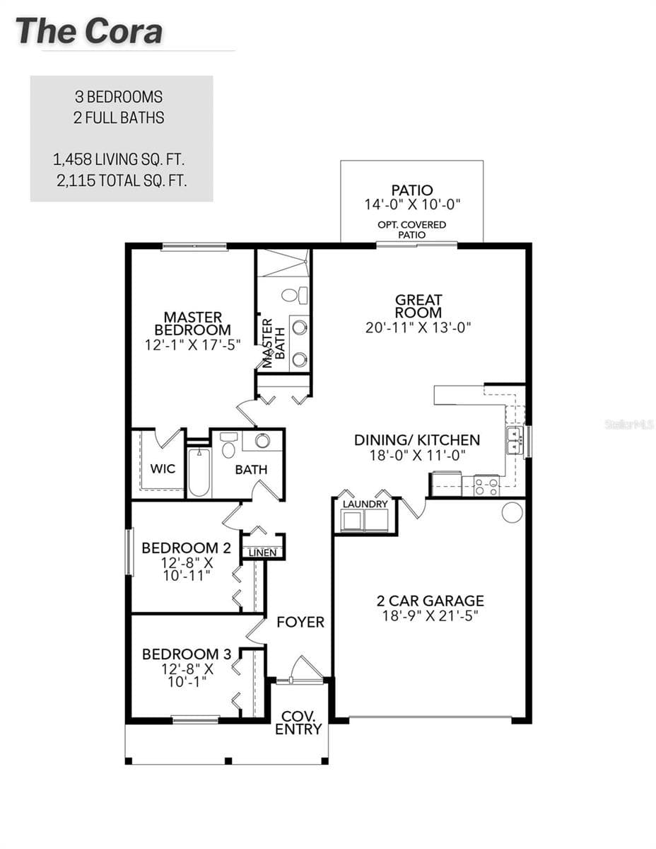 The Cora Floor Plan - 3776 WATERCLIFF CIR, GRAND ISLAND