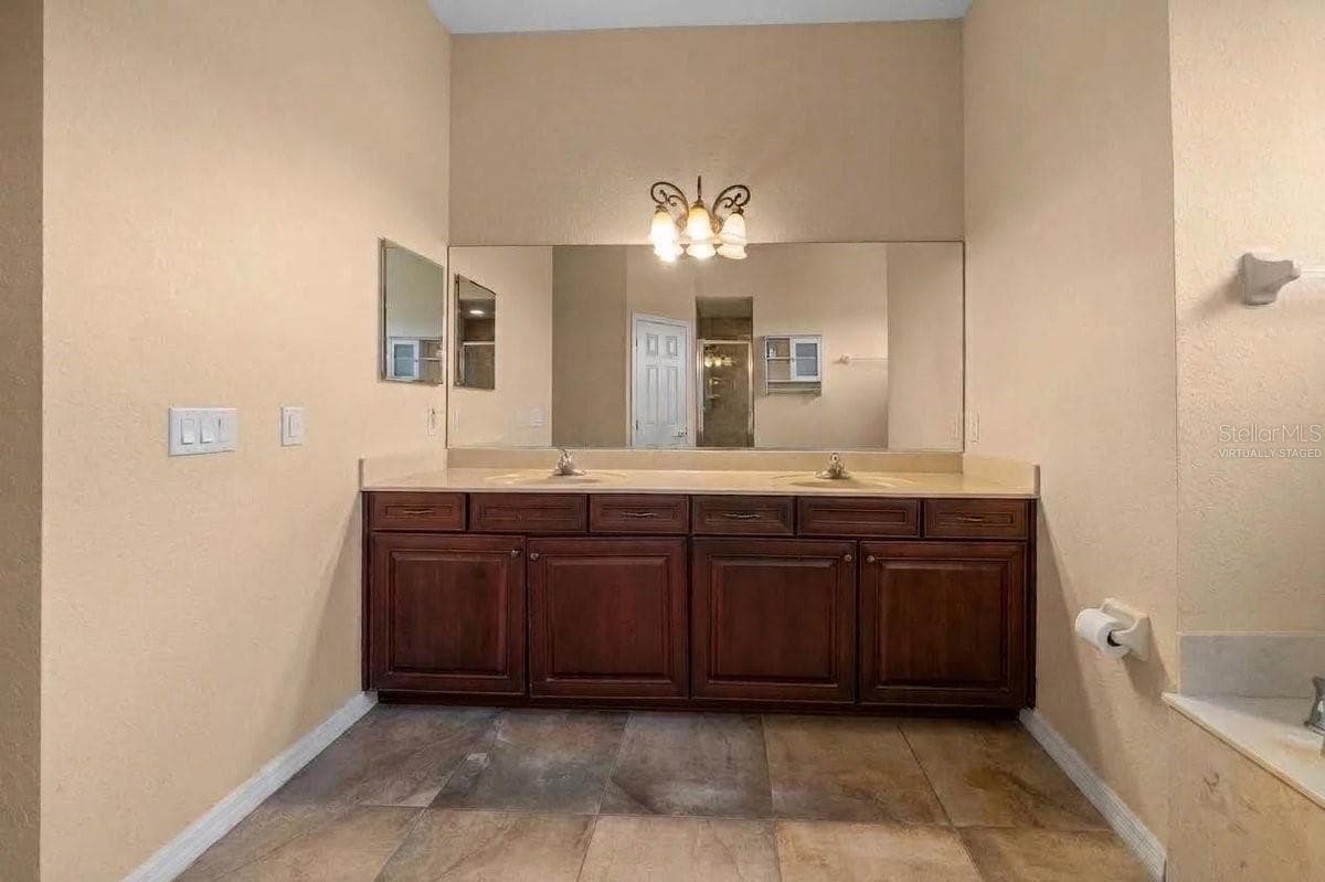 Primary Bathroom/ Double sinksVirtually Staged - 6310 SE 96TH ST, BELLEVIEW