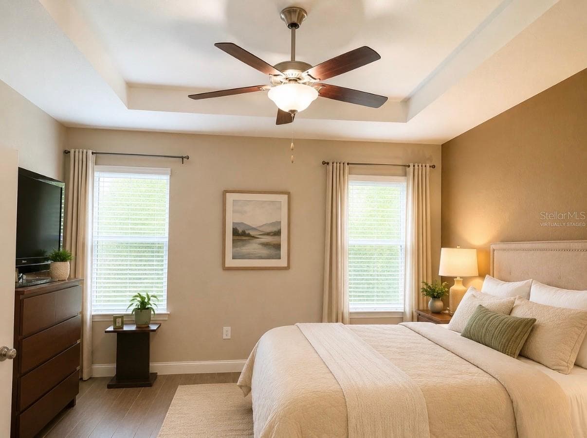 Virtually Staged Primary Bedroom - 3339 PEARLY DR, LAKELAND