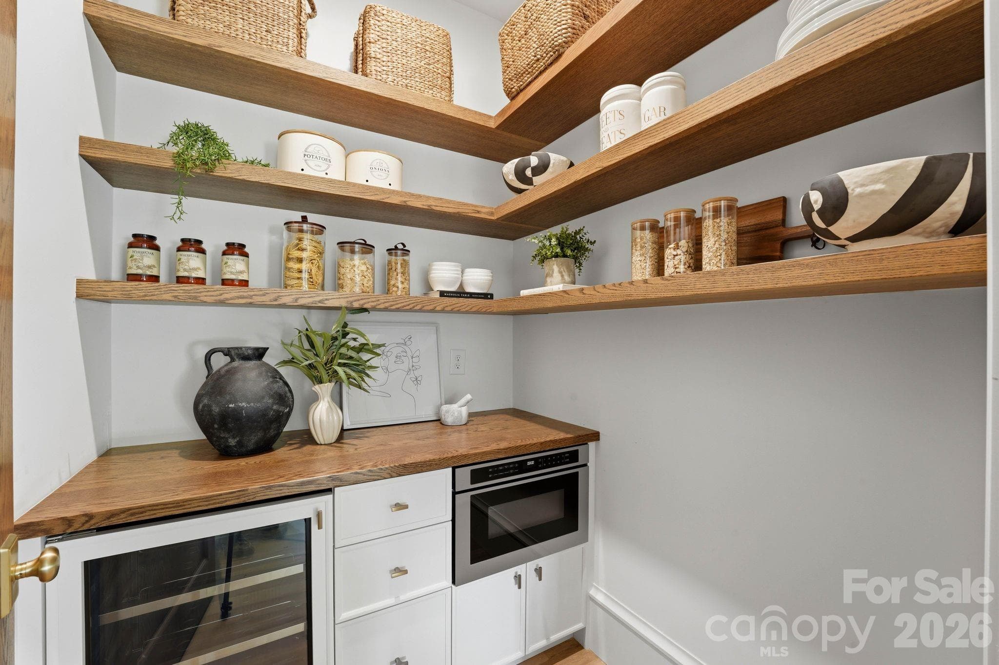 Kitchen Pantry - Beverage / Wine Frig & Microwave - Wood Floors - (5'6"x5'10") - 110 Hunter Lane, Charlotte